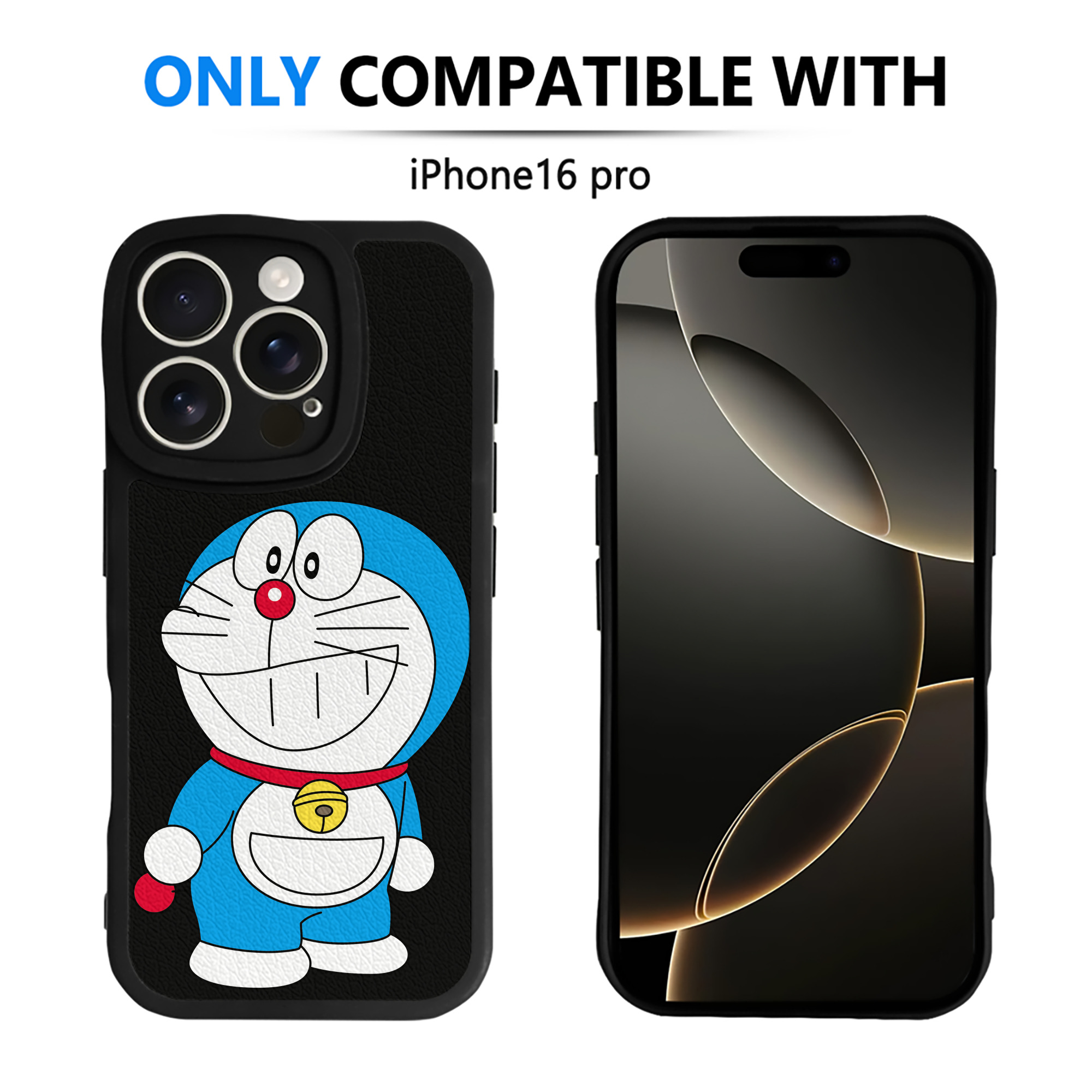 （画像用） ドラえもん Doraemon 【iPhone 16シリーズ対応】シリコンスマホケース（レザー調） 材質：シリコン